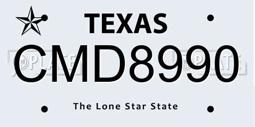 CMD8990 Texas License Plate