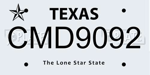 CMD9092 Texas License Plate