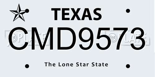 CMD9573 Texas License Plate