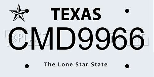 CMD9966 Texas License Plate