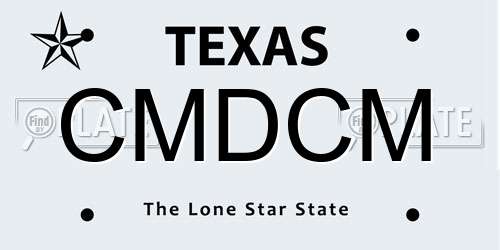 CMDCM Texas License Plate