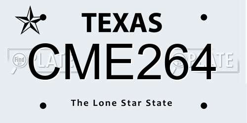 CME264 Texas License Plate