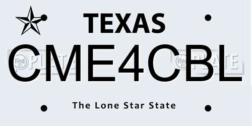 CME4CBL Texas License Plate