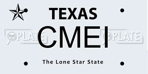CMEI Texas License Plate