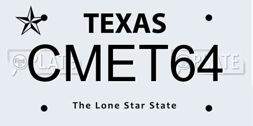 CMET64 Texas License Plate
