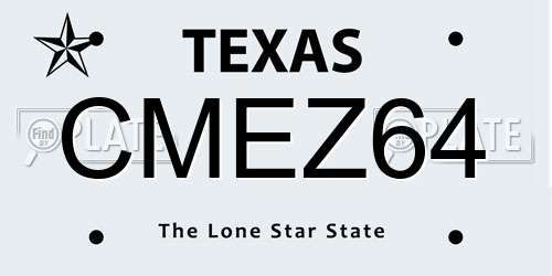CMEZ64 Texas License Plate