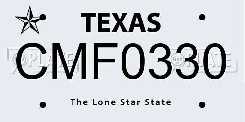 CMF0330 Texas License Plate