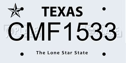 CMF1533 Texas License Plate