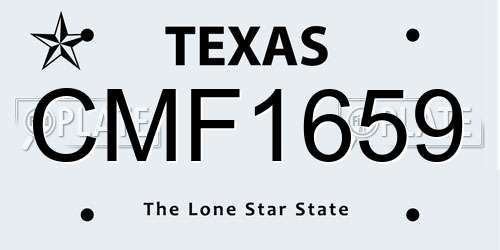 CMF1659 Texas License Plate