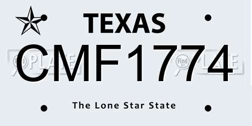 CMF1774 Texas License Plate
