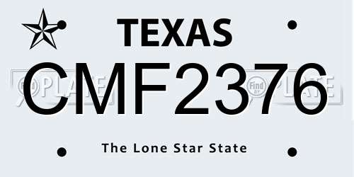 CMF2376 Texas License Plate