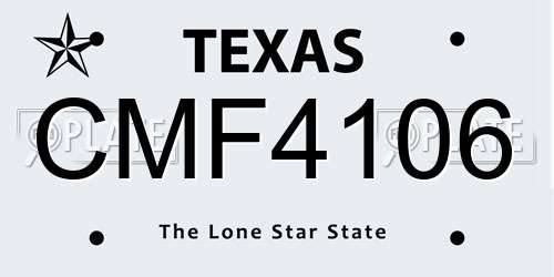 CMF4106 Texas License Plate