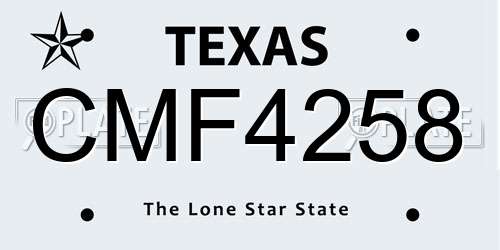 CMF4258 Texas License Plate