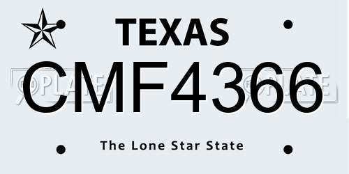 CMF4366 Texas License Plate
