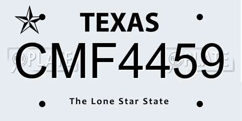 CMF4459 Texas License Plate