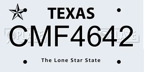 CMF4642 Texas License Plate