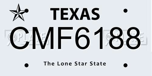 CMF6188 Texas License Plate