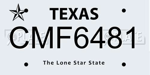 CMF6481 Texas License Plate