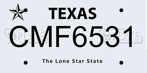 CMF6531 Texas License Plate