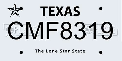 CMF8319 Texas License Plate
