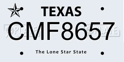 CMF8657 Texas License Plate