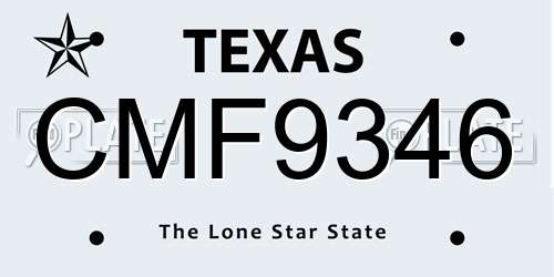CMF9346 Texas License Plate