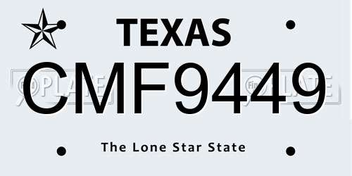 CMF9449 Texas License Plate
