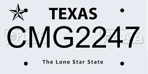 CMG2247 Texas License Plate