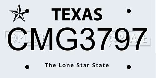 CMG3797 Texas License Plate