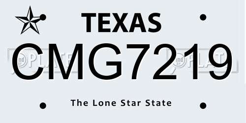 CMG7219 Texas License Plate