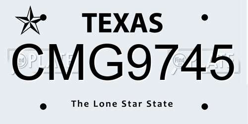 CMG9745 Texas License Plate
