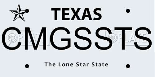 CMGSSTS Texas License Plate