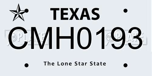 CMH0193 Texas License Plate