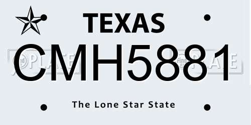 CMH5881 Texas License Plate
