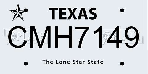 CMH7149 Texas License Plate