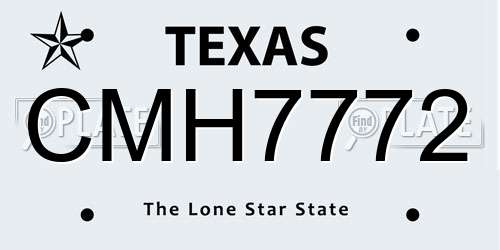 CMH7772 Texas License Plate