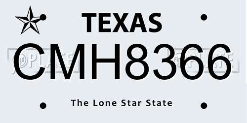 CMH8366 Texas License Plate