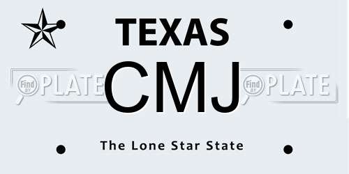 CMJ Texas License Plate