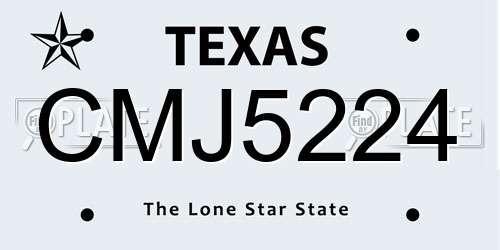 CMJ5224 Texas License Plate