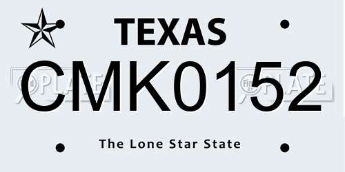 CMK0152 Texas License Plate