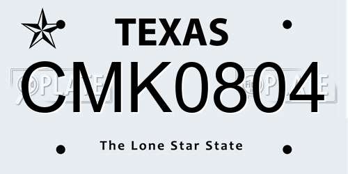 CMK0804 Texas License Plate