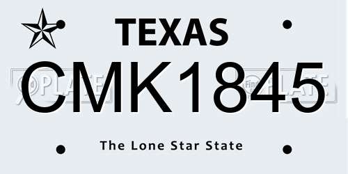 CMK1845 Texas License Plate