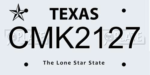 CMK2127 Texas License Plate