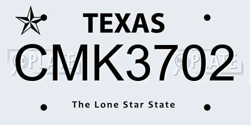 CMK3702 Texas License Plate