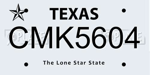 CMK5604 Texas License Plate
