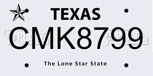 CMK8799 Texas License Plate