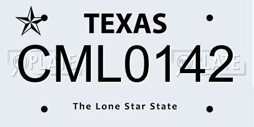 CML0142 Texas License Plate