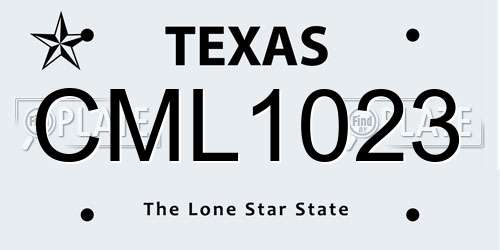 CML1023 Texas License Plate
