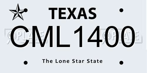 CML1400 Texas License Plate