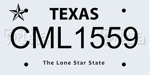 CML1559 Texas License Plate